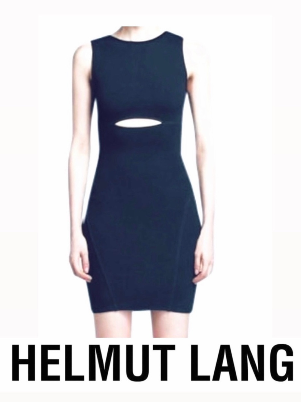 HELMUT LANG Dark Gray Gala Knit Cutout Dress